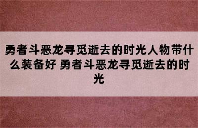 勇者斗恶龙寻觅逝去的时光人物带什么装备好 勇者斗恶龙寻觅逝去的时光